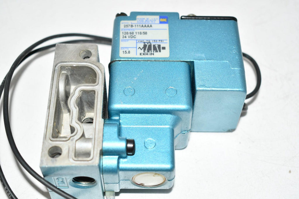 NEW Mac Valves 257B-111AAAA Pneumatic Solenoid Valve 120v-ac 24v-dc 150psi