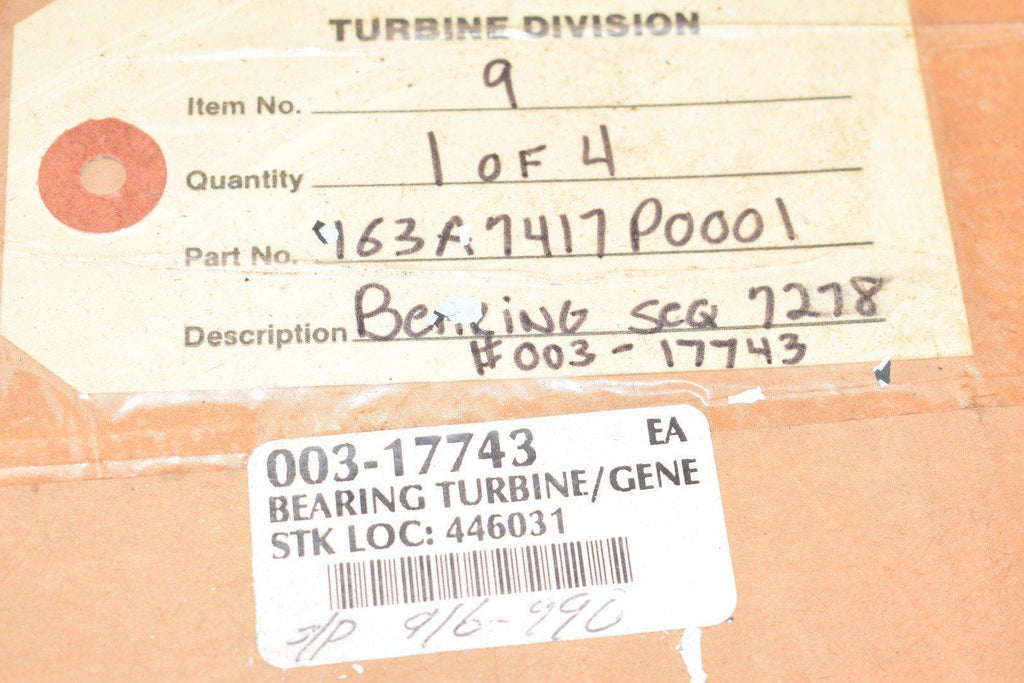 NEW Masoneilan Valve & Controls - Dresser Part: 463A7417P0001, Turbine Roller Bearing, 003-17743