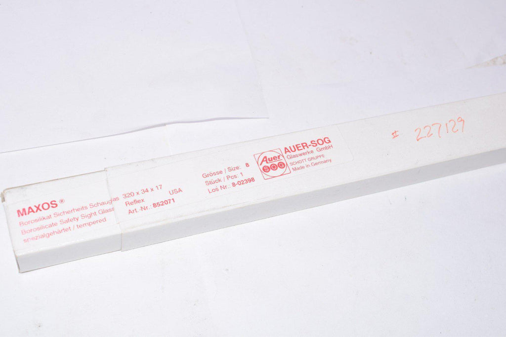 NEW MAXOS - Schott Auer Part: 227129, 8-02398 Safety Sight Glass Size: 8