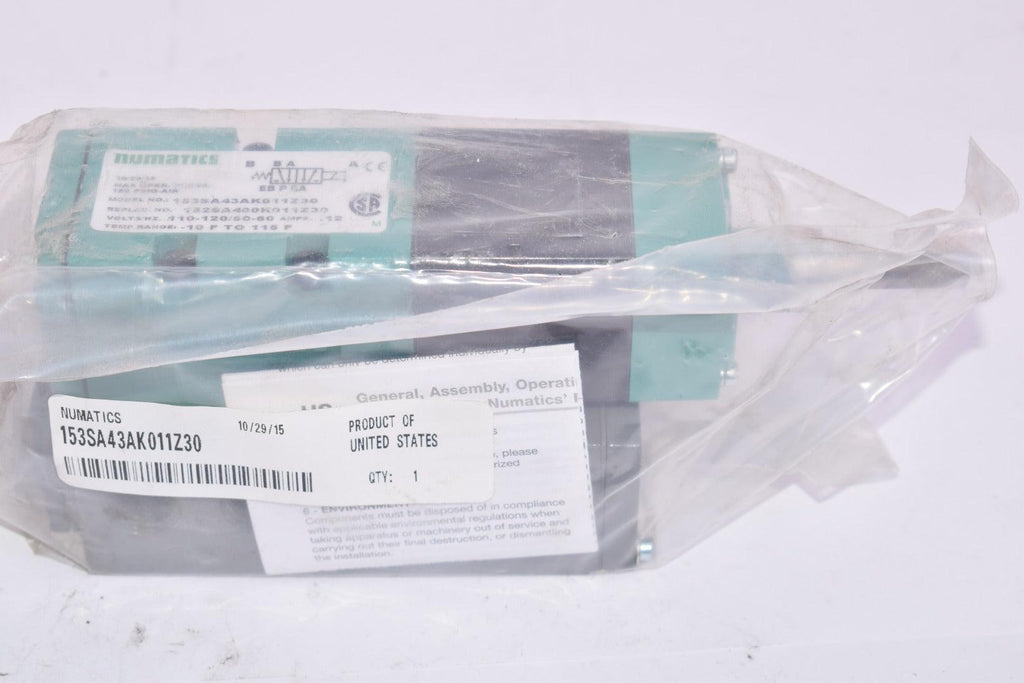 NEW NUMATICS 153SA43AK011Z30 Pneumatic Valve 150 PSIG AIR