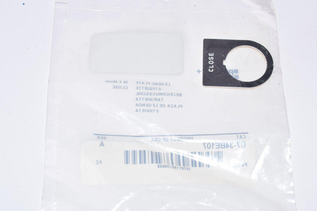 NEW OMEGA, Part: OMPBD7-34BE107 Legend Plate - Close 30 x 40mm