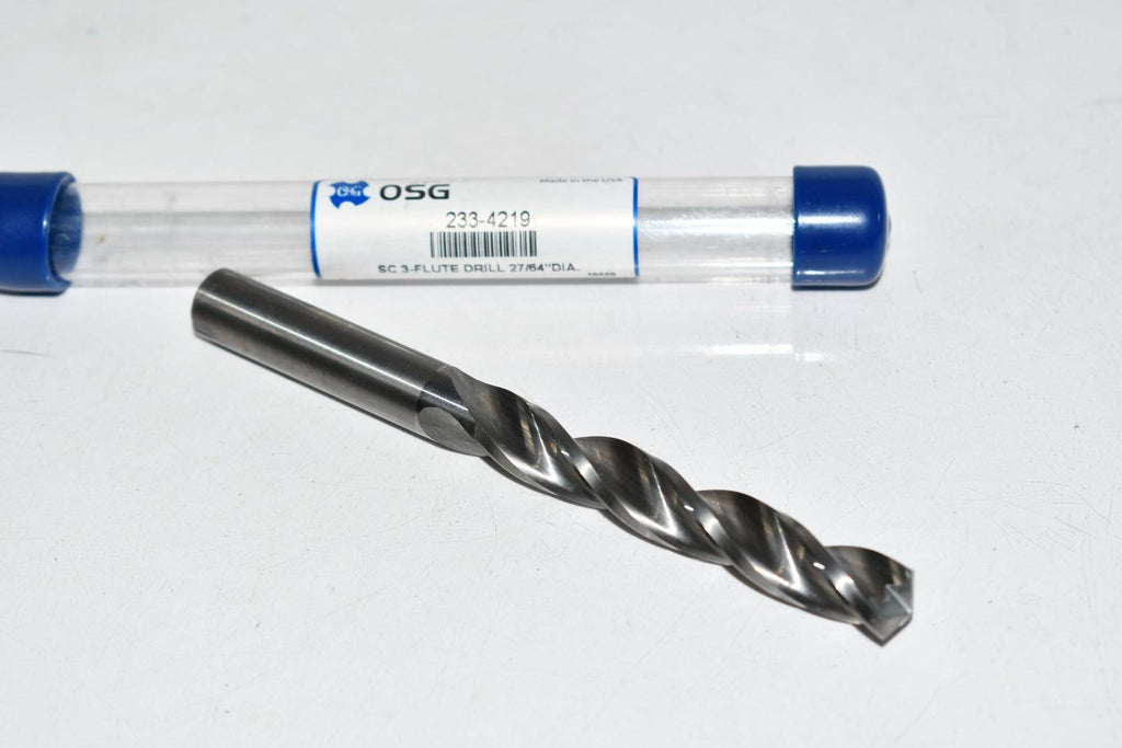 NEW OSG 233-4219 27/64 3FL Carbide Twist Drill