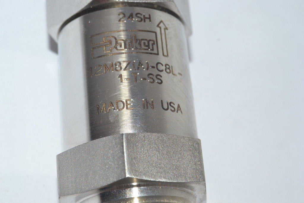 NEW Parker 12M8Z (A)-C8L-1-T-SS Check Valve Poppet Stainless Steel