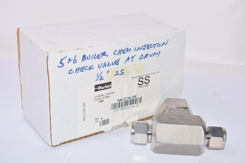 NEW, Parker, 21RR, 8Z(A)-LC16L-SS, Chem Injection Left Check Valve