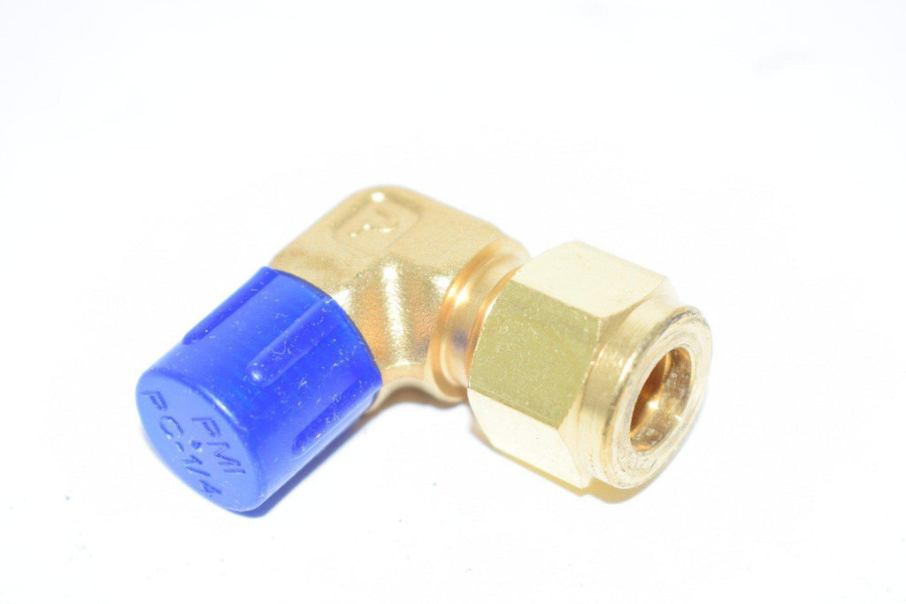 NEW Parker 6MSEL4N-B A-lok male elbow, brass, 3/8'' double ferrule tube fitting x 1/4'' MNPT
