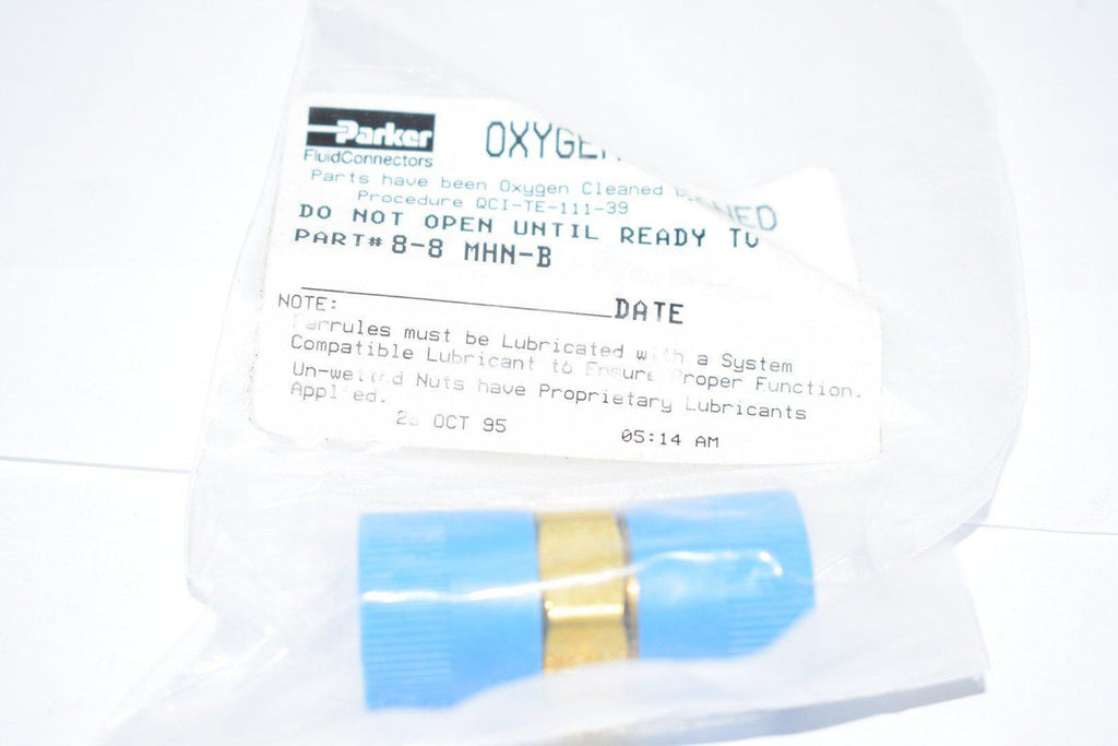 NEW Parker 8-8 MHN-B hex nipple, brass, 1/2 MNPT x 1/2'' MNPT