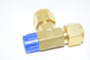 NEW Parker 8MRT6N-B A-lok male run tee, brass, 1/2'' double ferrule tube fitting x 3/8'' MNPT (side) x 1/2'' double ferrule tube fitting