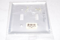 NEW PASS & SEYMOUR SMOOTH ALUMINUM 2G 2 TOGGLE WALL PLATE SA2