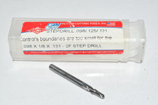 NEW PCT Precision Cutting Tools .098 x 1/8 x .131 2FL Step Drill Carbide