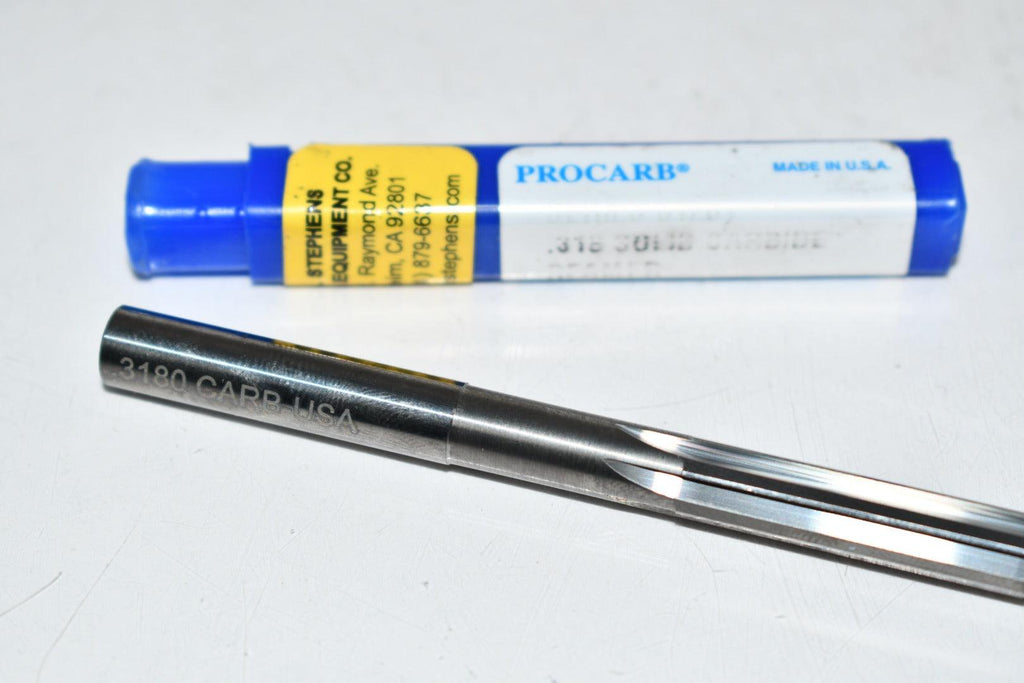 NEW Procarb Series 01201 .3180'' Solid Carbide Reamer Cutter Tool USA
