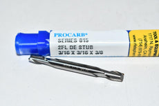 NEW Procarb Series 015 2FL Double End Stub End Mill 3/16 x 3/16 x 3/8