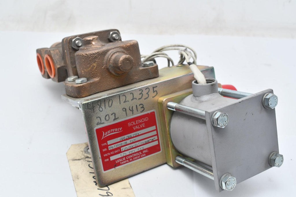 NEW R.G. LAURENCE 3402WA79DC Manually Reset Rotary Shaft Solenoid Valve 125DC/C 125 PSI