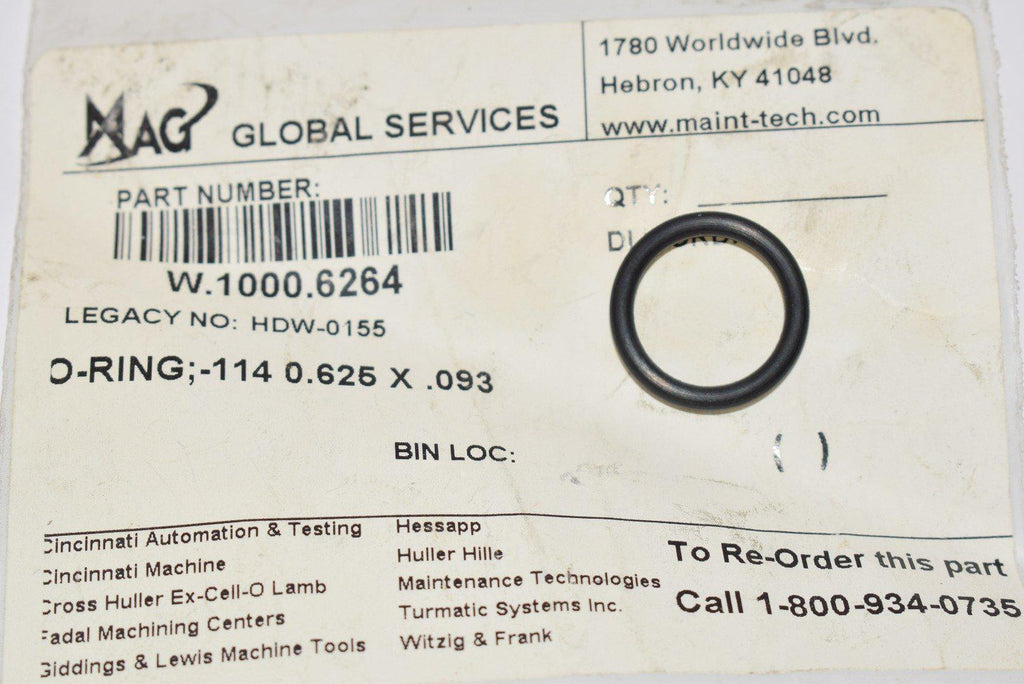 NEW Replacement for FADAL HDW-0155, O-Ring; -114 0.625 x .093