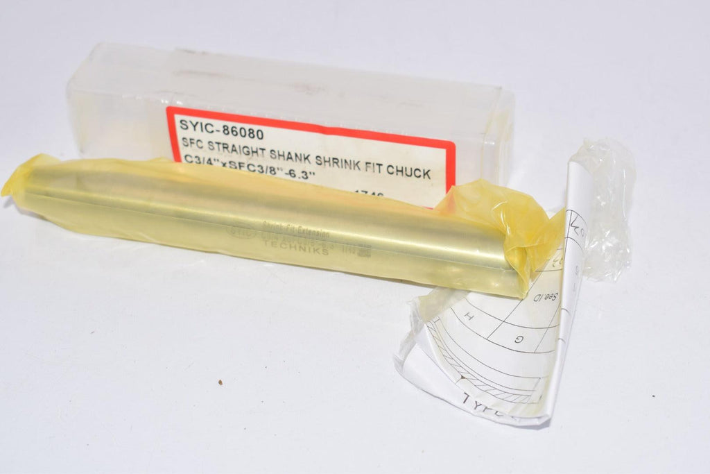 NEW SYIC 86080. C3/4'' x SFC3/8''-6.3'' SFC Straight Shank Shrink Fit Chuck Extension Techniks
