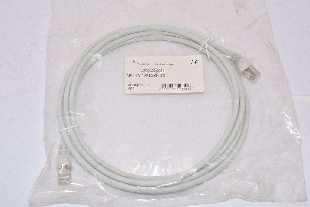 NEW Telegartner Patch Cord Cat.5e MP8 FS 100 LSZH-3,0 m, grey L00002D0080