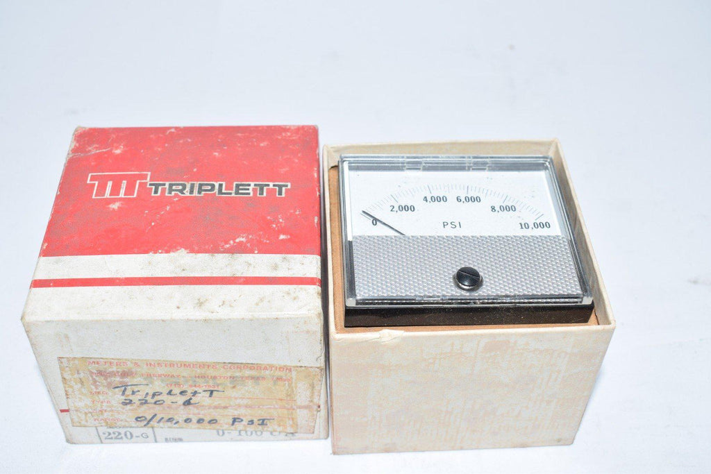 NEW Triplett 220-G 0-10,000 PSI Panel Meter
