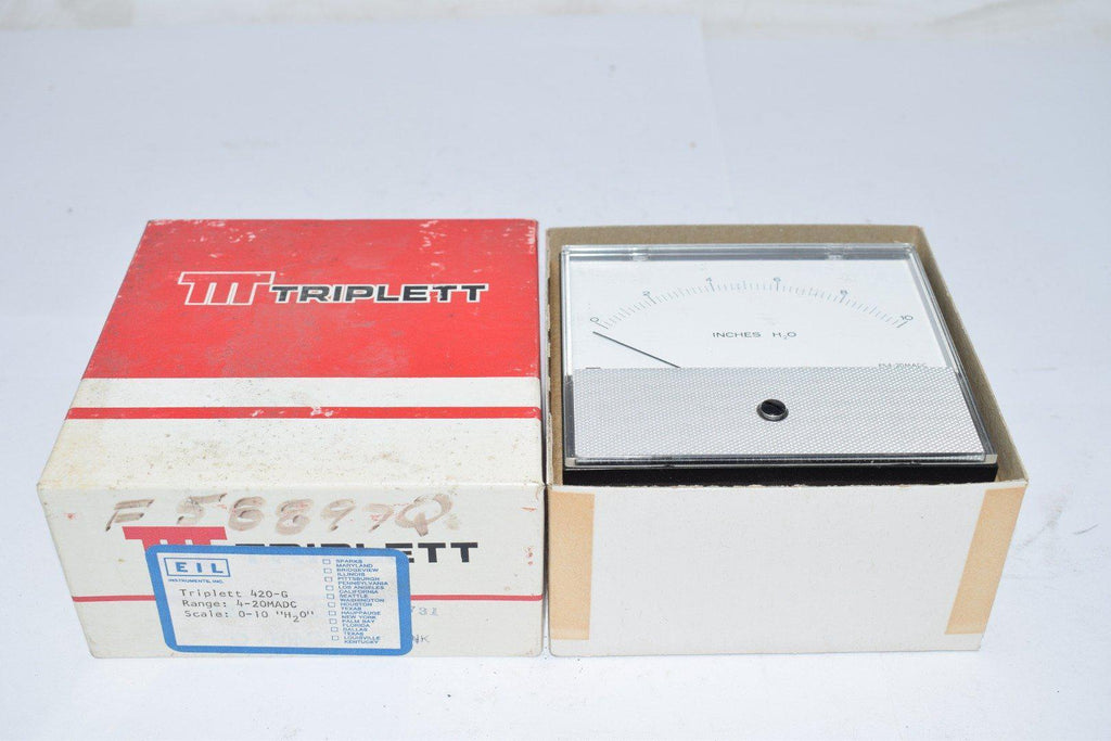 NEW Triplett 420G Panel Meter 4-20MADC Scale 0-10 H2O