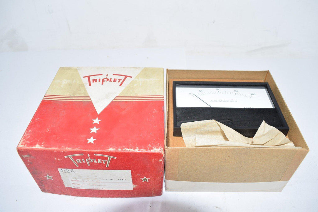 NEW Triplett 430-R 0-200 AC Amps Panel Meter