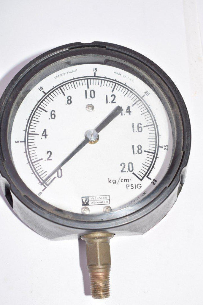 NEW Weksler GP2-D33-3Kg, G23-15A, 0-28 PSIG Pressure Gauge