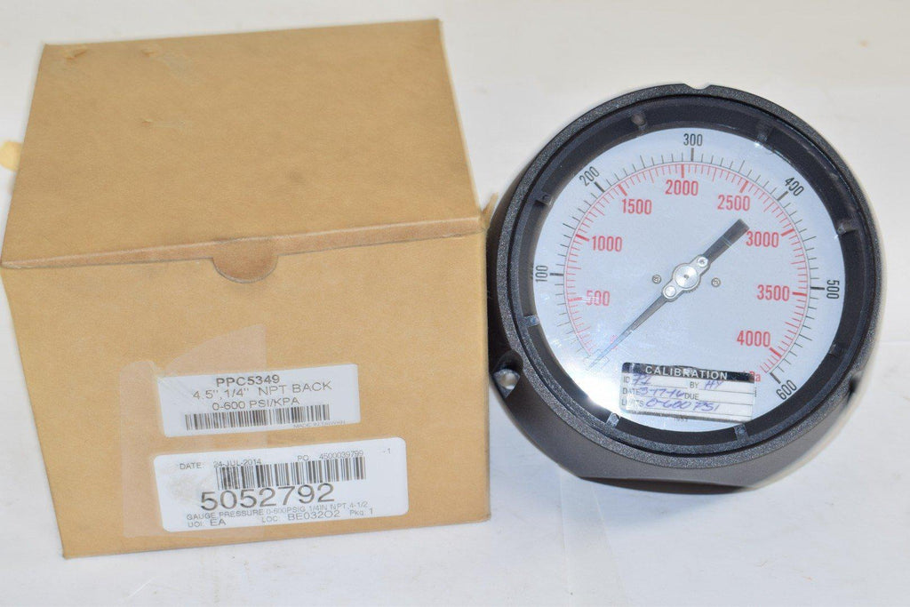 NEW Winters PPC5349 4-1/2in 1/4in NPT Back 0-600 PSI/KPA Pressure Gage
