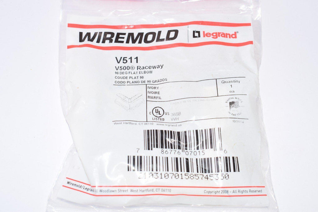 NEW Wiremold V511 90 Deg Flat Elbow Fitting