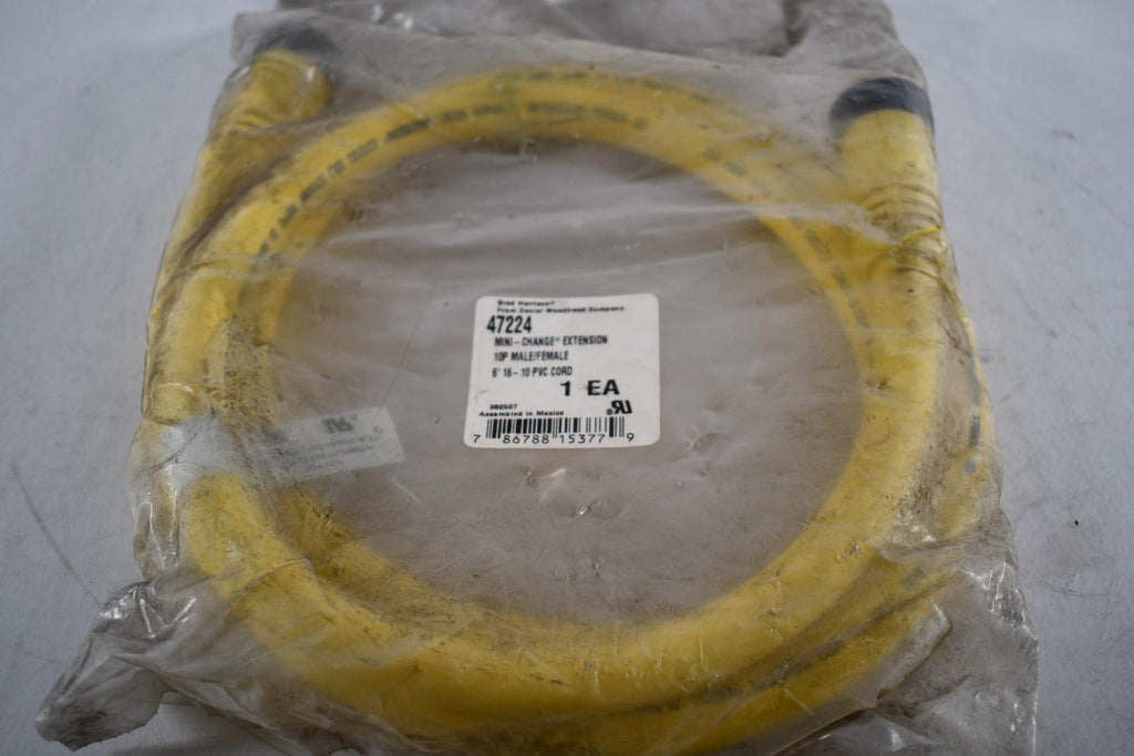 NEW Woodhead 47224 10pin Male/female Pvc 6ft 600vac Cordset Cable
