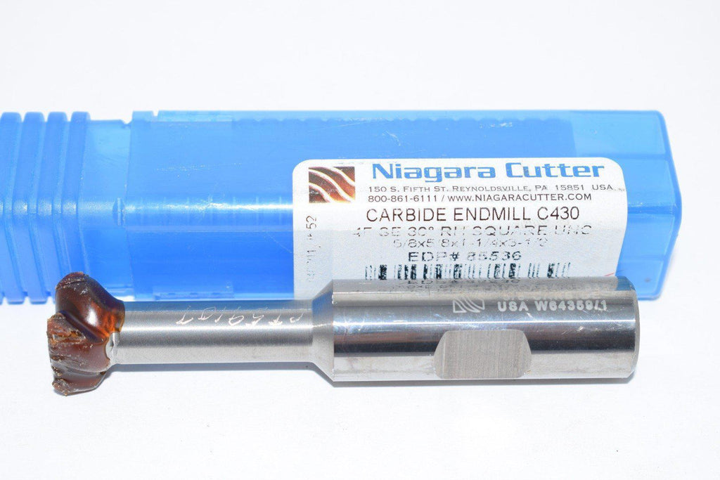 Niagara Cutter N85536 Carbide End Mill C430 5/8 x 5/8 x 1-1/4 x 3-1/2 4FL SE