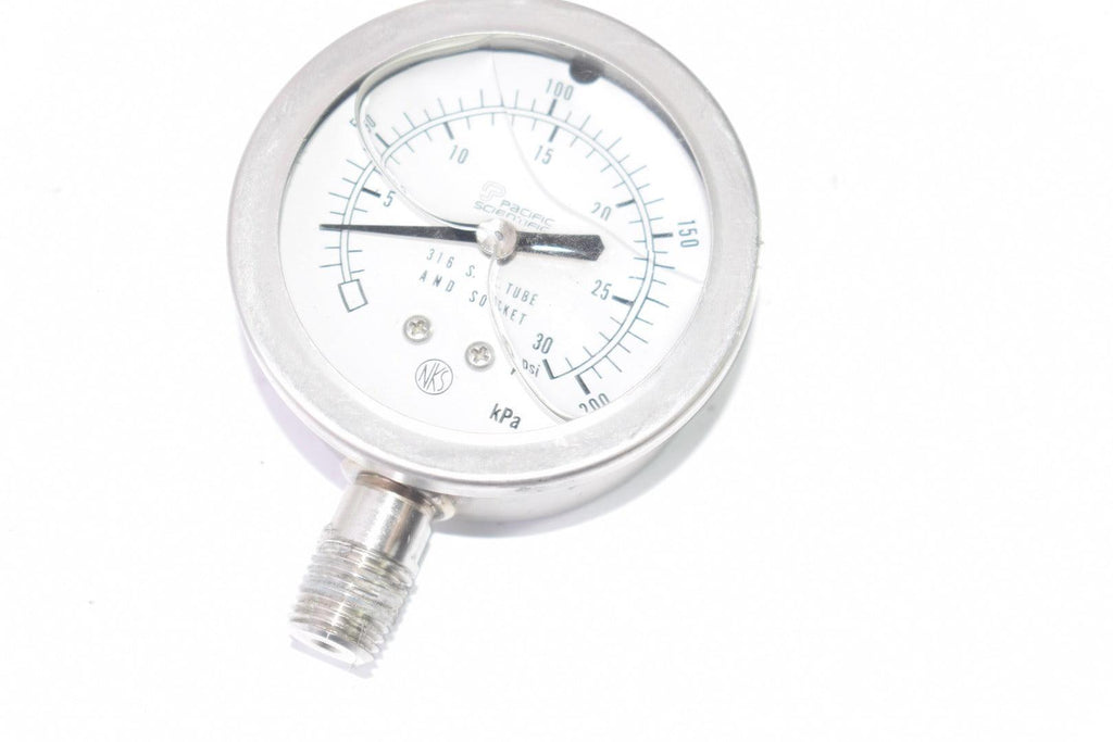 Pacific Scientific 0-30 PSI 316 SS Tube & Socket 0-200 kPa