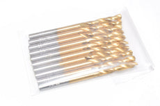Pack of 10 NEW Coated HSS Jobber Drill Bits Set Size: 1/8'' Standard