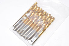Pack of 10 NEW Coated HSS Jobber Drill Bits Set Size: 9/64''