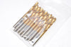 Pack of 10 NEW Coated HSS Jobber Drill Bits Set Size: 9/64''