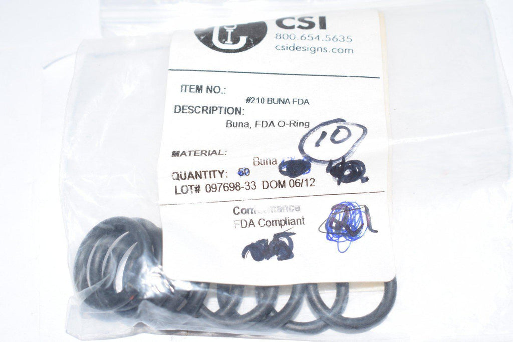 Pack of 10 NEW CSI #210 Buna FDA O-Ring