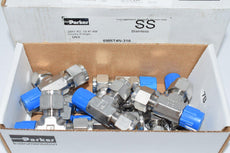 Pack of 10 NEW Parker 6MRT4N-316 A-lok male run tee, 316SS, 3/8'' double ferrule tube fitting x 1/4'' MNPT