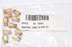 Pack of 10 NEW Parker, Adapter, Tube Fitting, 3/16'' Brass