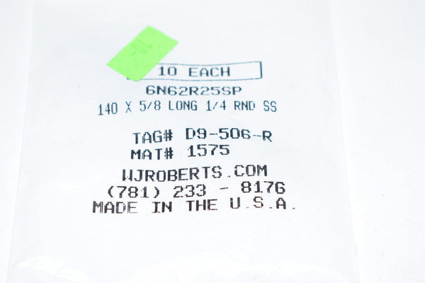 pack-of-10-new-wj-roberts-6n62r25sp-140-x-5-8-x-1-4-rnd-ss-spacer-bush
