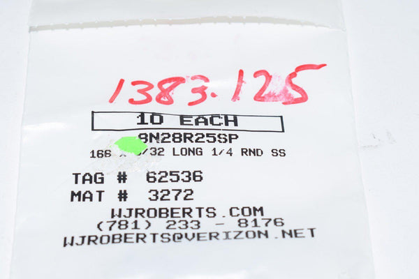 pack-of-10-new-wj-roberts-8n28r25sp-166-x-9-32-1-4-rnd-ss-bushing-spac