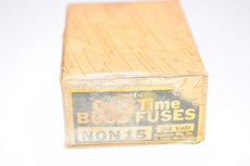 Pack of 2 NEW BUSS NON 15 250V One Time Fuses