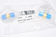 Pack of 2 NEW Parker, Nipple Hex Tube Fittings, 1/4'', Brass