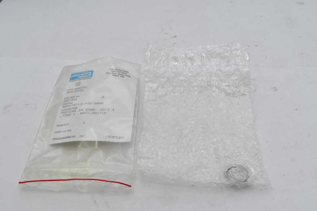 Pack of 3 NEW Masoneilan Dresser 005675713-779-0000 Packing ZN Ring .59ID .790D .007/.003 THK