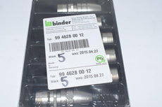 Pack of 5 NEW Binder 99 4628 00 12 Female in-line RECP EMI Circular Connector
