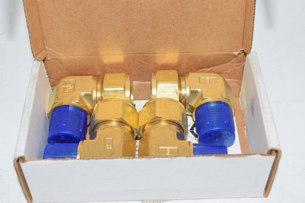 Pack of 5 NEW Parker 12MSEL8N-B A-lok male elbow, brass, 3/4'' double ferrule tube fitting x 1/2'' MNPT