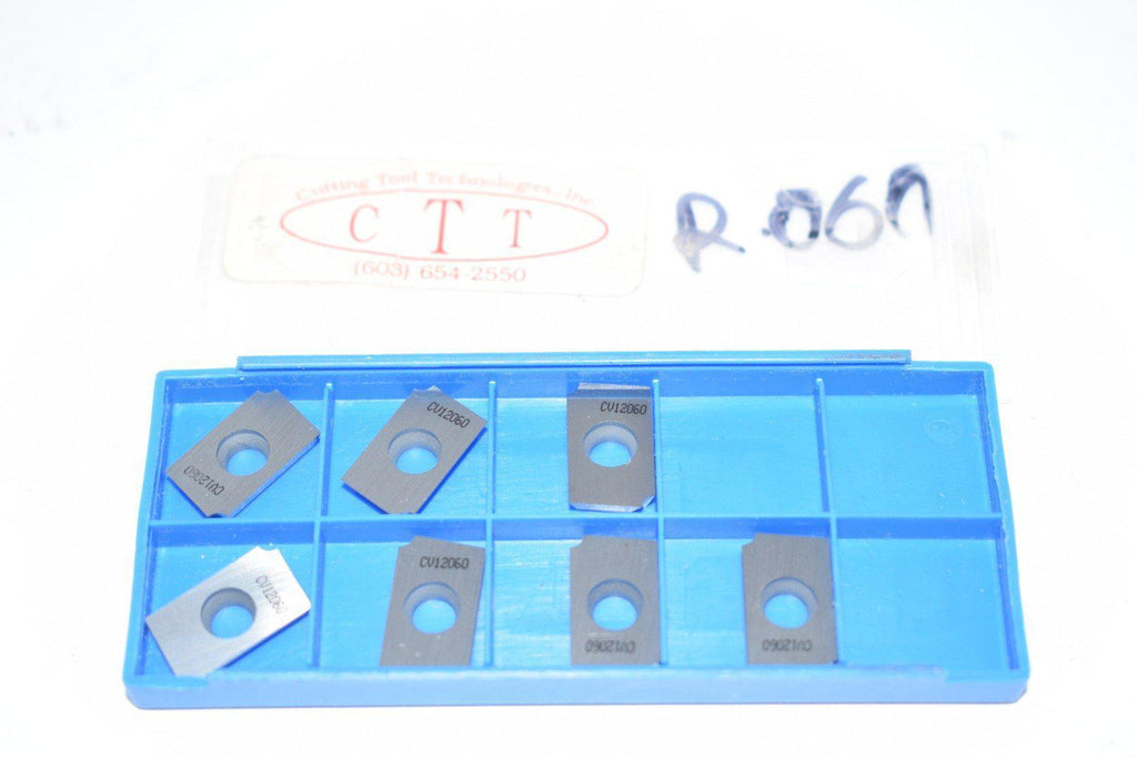 Pack of 7 NEW Cutting Tool Technologies CV12060 Carbide Milling Insert TiN Finish, 1/8'' Thick
