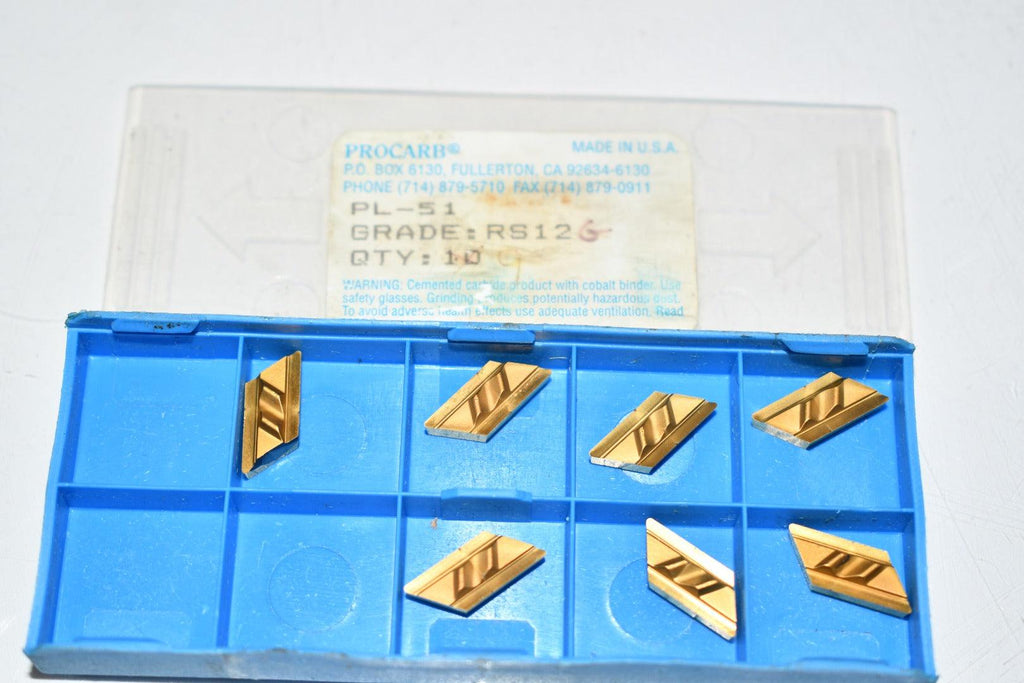 Pack of 7 NEW Procarb PL-51 Grade: RS12 Carbide Grooving Inserts
