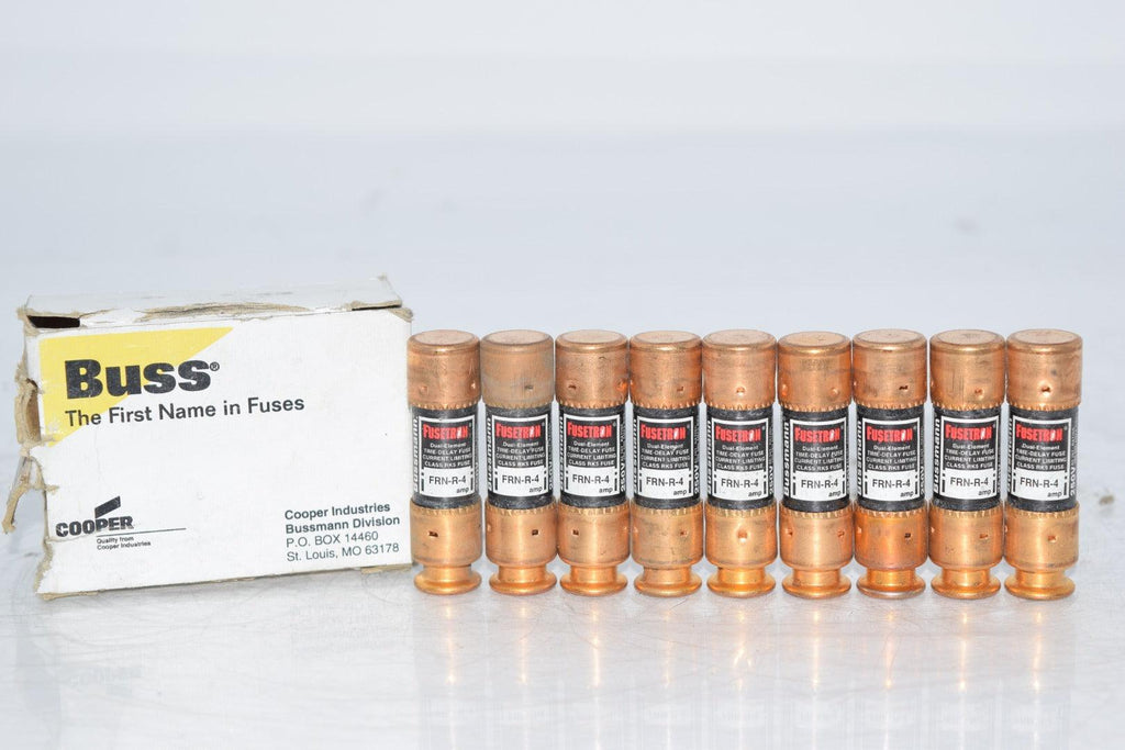 Pack of 9 NEW Bussman FRN-R-4 Time Delay Fuses