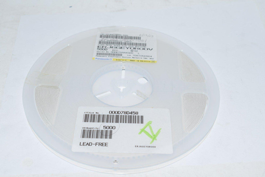Reel of 5000 NEW Panasonic ERJ-6GEY0R00V Chip Resistor 0 Ohms Jumper 0.125W, 1/8W