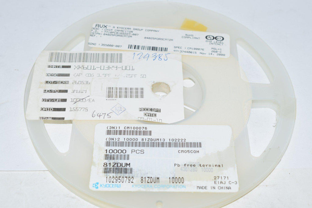 Reel of 6475 NEW AVX 04025A3R9CAT2A 3.9pF �0.25pF 50V Ceramic Capacitor C0G, NP0
