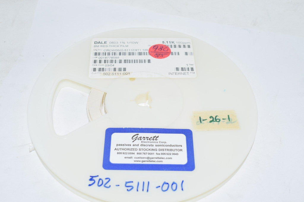Reel of NEW Dale Vishay CRCW0603-5111FRT1 Resistors SM Thick Film