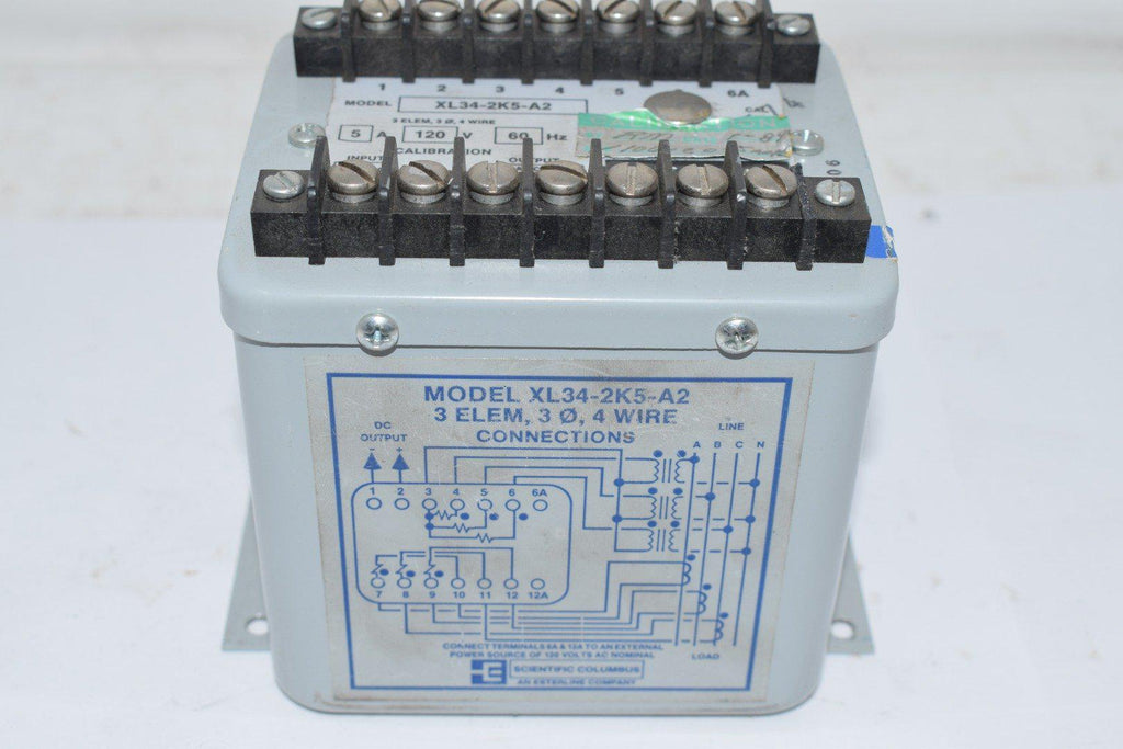 SCIENTIFIC COLUMBUS XL34-2K5A2 THREE PHASE TRANSDUCER 5A 120V 60Hz