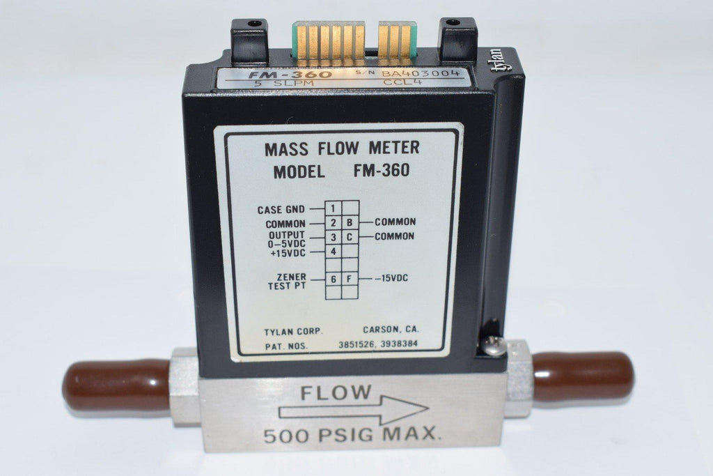 Tylan FM-360 Mass Flow Controller MFC, 5 SLPM CCL4 Gas 500 PSI