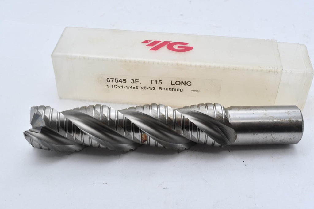 YG-1 67545 1-1/2'' Diameter x 1-1/4'' 3 Flute Bright T15 Square Roughing End Mill